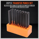 28-Piece  fer Punch Set, 3/32 Inch - 1/2 Inch, Heat Treated Alloy Steel Forging