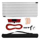 Solar Panel Cleaning Brush Water Fed Pole Kit Outdoor Window Glass Solar Panel Cleaning Extendable Telescopic Pole Water Fed Brush Spray Washer 10m