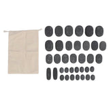 36PCS Basalt Hot Stones Set 4 Sizes Round Shape Body Relaxation Basalt Hot Massage Rocks for SPA