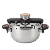 Pressure Cooker Professional Efficient Fast Even Heating Prevents Stick Large Capacity 304 Stainless Steel Canning Pot for Home Kitchen 5L