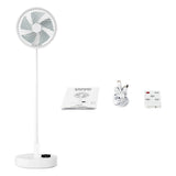 8.3in Folding Standing Desk Cooling Fan with Remote Night Light Touchscreen Portable USB Fan 10000mAh 120 Degree Angle Oscillating 1.5m Cable