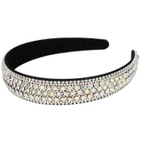 (White) Rhinestone Headband For Women Crystal Brilliant Diamond Filled Glitter Headband Birthday Girls Headband Vintage Hair Accessories Women Gifts 1 Piece (