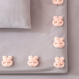 (pink) Duvet Clip 6pcs Cotton Rabbit Duvet Cover Needle Anti-slip Mat Duvet Cover Holder Duvet Cover Buckle Clip Anti Motion Bed Duvet Cover Clip Sheet Duvet