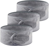 (grey) Washable Hair Makeup Headband Black Stripe Headband Spa Yoga Sports Makeup Facial Set Of 3 (white)