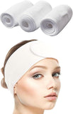 (White) Washable Hair Makeup Headband Black Stripe Headband Spa Yoga Sports Makeup Facial Set Of 3 (white)