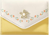 (yellow) Small Women's Wallets - Small Wallets For Women - Small Women's Wallets - Short - Made Of Smooth Soft Faux Leather, Multiple Compartments, 1 Piece (bl