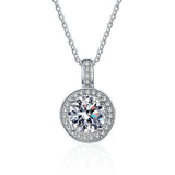 2 Karat Moissanite Diamant Halskette Damen Runde Tasche Anhnger Schlsselbein Kette Schmuck