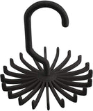 Tie Rack, 360 Swivel Tie Rack With 20 Hooks Strap For Men Adjustable Tie Organizer (black Tie Clip (11*11*12cm))
