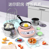 Mini Kitchen Toys Real Kids Cooking Set Silicone Nonstick Cookware Kids Real Chef Kitchenware Kitche