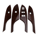 Car Window Switch Panel Door Handle Armrest Trim Window Lift Cover for 2006-2013 Peach Wood Grain LHD