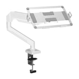 (White) Monitor Arm Solid Easy to Use Full Motion Pole for Workspace Family Domestic Black