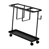 (Black) Yoga Mat Storage Rack Foam Roller Multifunctional Home Gym Fitness Organizer Black
