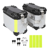 Motorcycle Side Box Aluminum Alloy 28L Hard Side Saddlebag Box with Safety Lock and Handle Replacement For Suzuki Silver