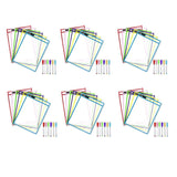 Reusable Dry Erase Pockets, 36 Pack Reusable Dry Erase Sleeves, Assorted Colors Sheet Protector,Dry