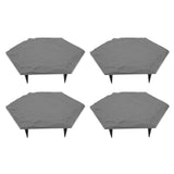 4pcs Stepping Stones Outdoor with 24pcs Ground Stakes Weather Resistant Decorative Stone for Garden Yard Lawn Pathway Walk Way Hex Gray