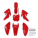 Motorcycle Mudguard Body Fairing Kit ABS Plastic Wear Aging Resistant Replacement for CRF 70Red