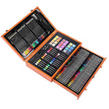 Wood Box Art Painting Drawing Set Children Crayons Color Pencil Oil Painting Sticks Art Supply Gift