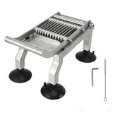 Commercial Vegetable Cutter Stainless Steel Anti Slip Manual Food Cutter with 4 Suction Cup for Lettuce Onion Potato Tomato 10mm