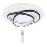 Modern Ceiling Light LED Round Dimmable Flash Mount Ceiling Lamp with Remote Control for Living Room Bedroom Dining Room Black
