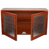 Kitchen Organizer Countertop Storage Cabinet Home Decor Living Room Brown Glass Organization 1Pack
