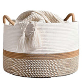Large Cotton Rope Blanket Basket For Storage