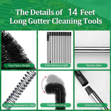 14 Ft Gutter Cleaning Tools From the Ground, Gutter Cleaner for Easy and Efficient Cleaning From A S
