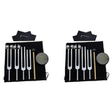 8x Tuning Forks for Healing Set 128Hz, 136Hz, 256Hz, 384Hz & Hockey Puck Activator for Healing,Sound