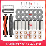 44PCS Brush Filter Dust Bag Mop Cloth and Main Brush Cover Kit for X20+ X20 Plus Vacuum Cleaner Repl