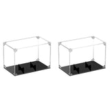 2X Football Display Case Acrylic Football Holder with Lid and Black Base Clear Football Boxes with B
