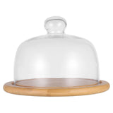 1 Pc Household Bread Plate Pastry Plate Convenient Snack Tray with Glass Cover