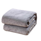 Pure Color Flannel Fleece Blanket Couch Solid Color Bed Blanket Sheet 120x200cm (Silver Grey)