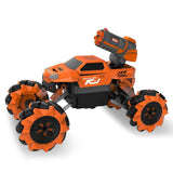 (Red) 2.4GHz Remote Control Car 360 Rotating RC Off Road Drifting Truck Radio Crawler Bubble Machine for Kids Gifts Toys