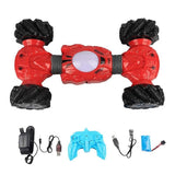 (Red) Four-wheel Drive Remote Control Twisting Car Electric Stunt Vehicle Drift Dancing Driving RC Toy Gift