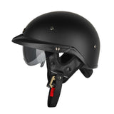(XXXL Matt black) Motorcycle Men Retro-Riding Helmet Scooter Personalized Baseball Cap Half Helmet