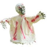 (White) Electronic Ground Plug Sound Voice Control Swing Body Ghost Halloween Decoration