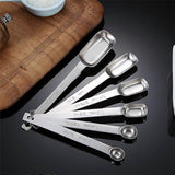 6PCS Set, Stainless Steel Measuring Spoons, Long Handle, Tablespoon