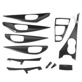 11Pcs/Set Dry Carbon Fiber Interior Decoration Center Console Gear Air Outlet Inner Door Instrument Cover Trim for Infiniti Q50 (2014-2017)