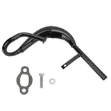 Fat Belly Exhaust Muffler Pipe Black Iron for 49cc 60cc 66cc 80cc 2?Stroke Engine Motor Motorized Bicycles Bike