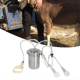 Manual Milking Machine Kit 2000ml Effort Saving Cow Milking Machine Cow Hand Vacuum Pump Portable Mi