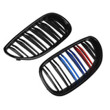 Car Gloss Black Front Hood Kidney Double Line Grill Mesh Sport Racing Grills for- E60 E61 5 Series M