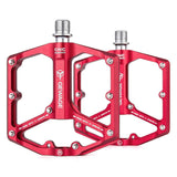 Bicycle Pedal One-Piece CNC Aluminum Alloy Ultralight Seal Du Bearing Bicycle Pedals Accessories Red