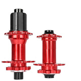 (Red) Bicycle Disc Brake Disc Hub Set, 32 Holes, MTB Front and Rear Bearing Hubs 8 9 10 11 Speed,Black Red  Red