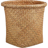 Woven Waste Basket Rattan Trash Basket Can Garbage Bin Laundry Hamper Storage Basket