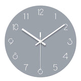 1PC Creative 3D Engraving Hanging Clock Simple Pure Color Ultra-thin Wall Clock Stylish Modern Number Clock Decor for Home Office Without Battery (Gre