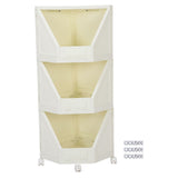 Corner Storage Cabinet with 4 Movable Wheels Corner Shelf Stand Bookshelf for Small Space Bathroom Kitchen Living Room Home Office 3 Tier