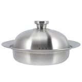 Household Steaming Plate Stainless Steel Serving Plate Lidded Dumpling Plate
