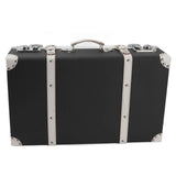 Wood Decorative Suitcases PU Leather European Small Suitcase Decorative Box with Straps for Travel White Black
