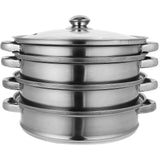 1pc Stainless Steel Stockpot Multifunction Pot (Four-Layer, Super Thick-28cm)