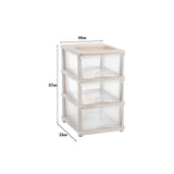 Home Drawer Storage Cabinet Multi Layer Adjustable Home Organizer for Bedroom Kitchen Bathroom(Beige Transparent 3 Layer)