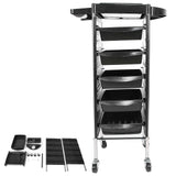 MultiFunctional Hair Salon Trolley Hairdressing Tool Storage Cart Organizer with 5 Trays